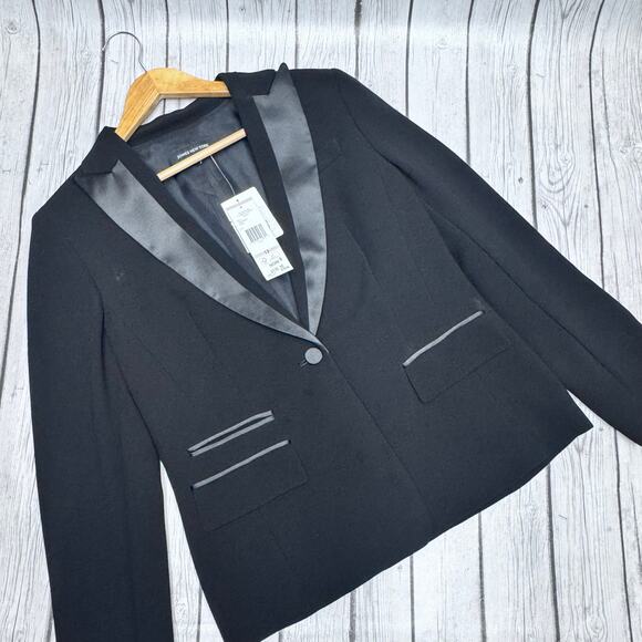 NWT Jones New York Women’s Tuxedo Jacket with Satin Lapels Size 12 - Picture 2 of 5